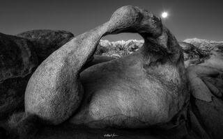 Alabama Moonset B&W