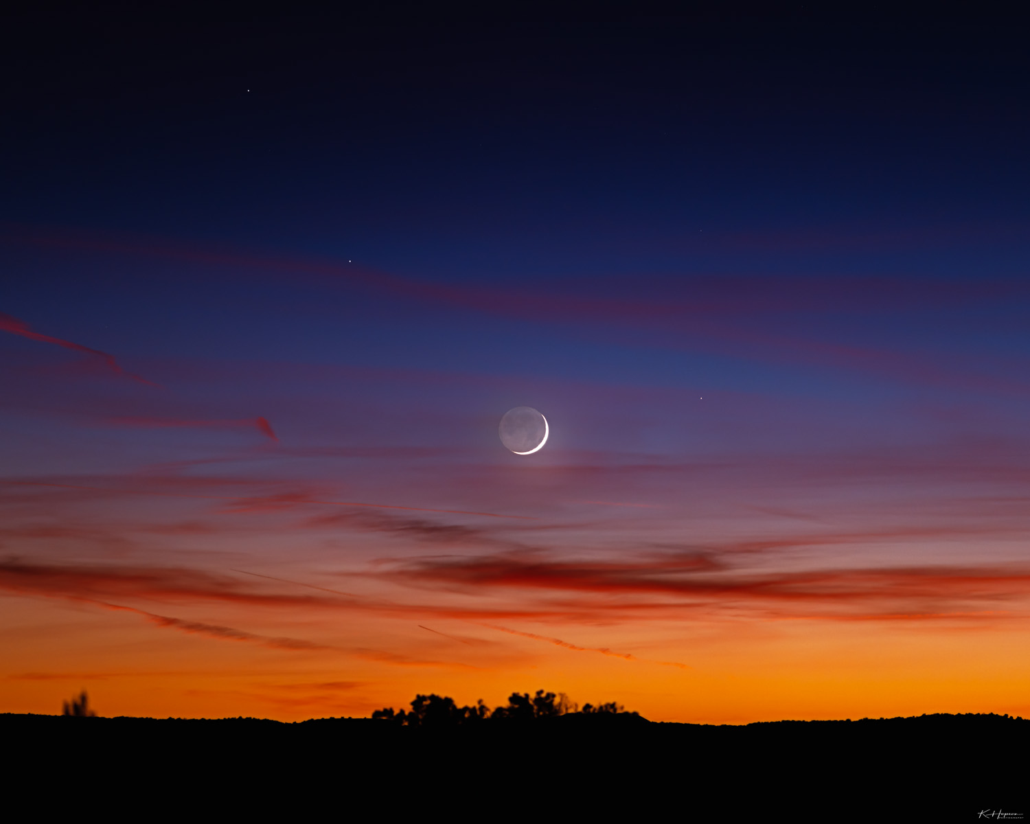 moonrise at sunset in Utah 
